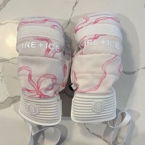 Bogner Kids Gloves in Pink and White